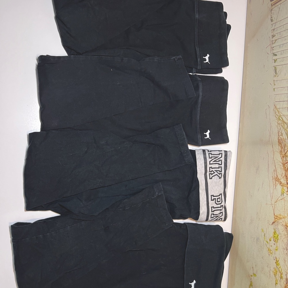 Set of 4 Victoria Secret Pink Leggings Size Medium